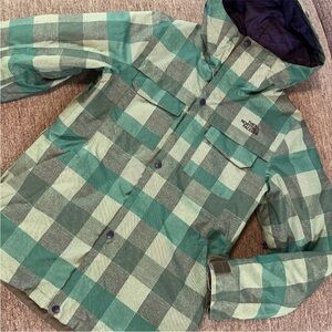 The North Face Hyvent Ricas Insulated  Jacket Women’s Sz M Green Purple Plaid
